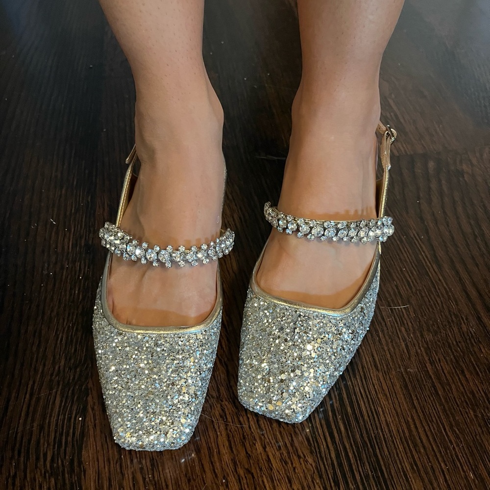 Jimmy Choo Sparkle Slides, 37